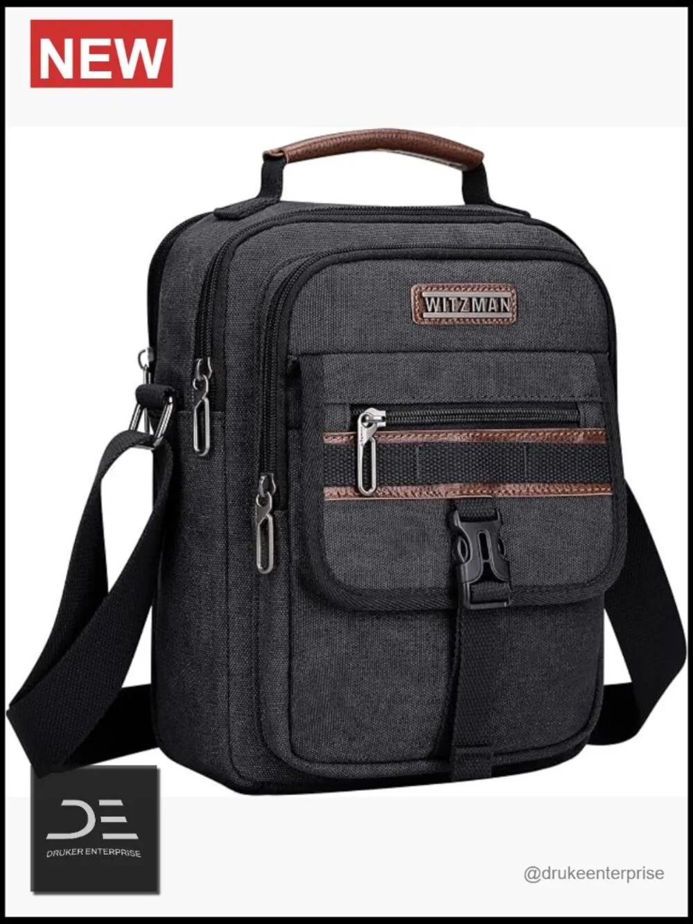 Crossbody Canvas Messenger Bag for Men Vintage Shoulder Bag Work Travel